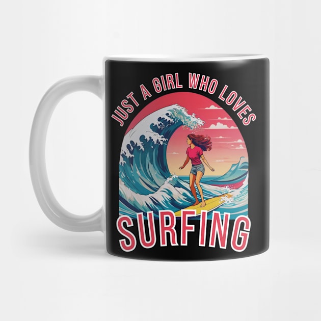 Just A Girl Who Loves surfing ocean Lover by click2print